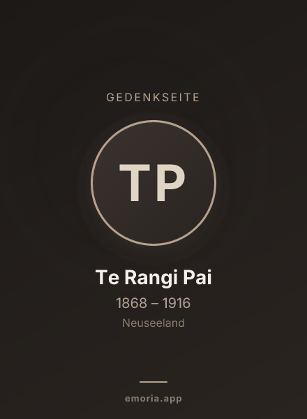 Gedenkportrait von Te Rangi Pai