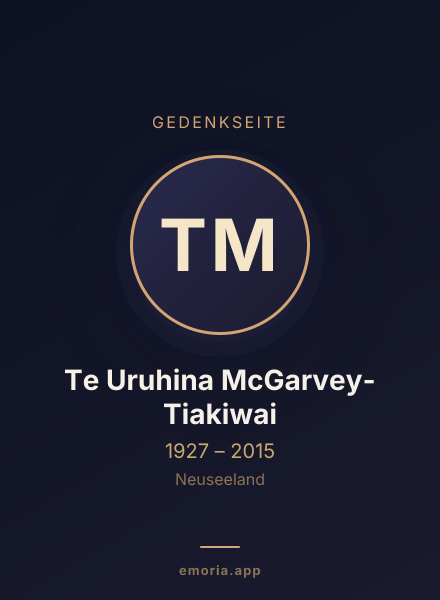 Gedenkportrait von Te Uruhina McGarvey-Tiakiwai