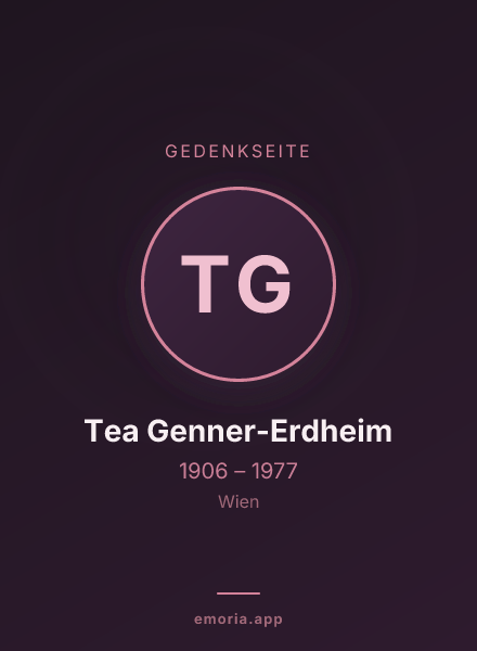 Gedenkportrait von Tea Genner-Erdheim