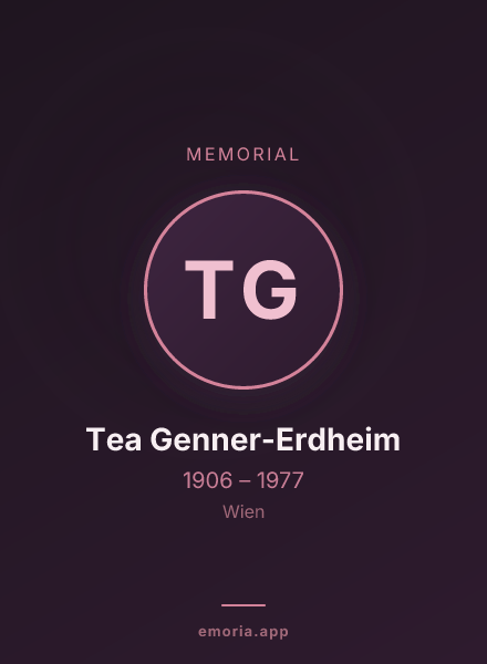 Memorial portrait of Tea Genner-Erdheim