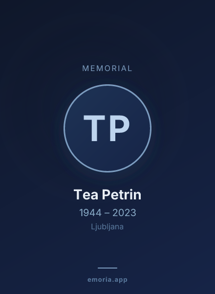 Memorial portrait of Tea Petrin