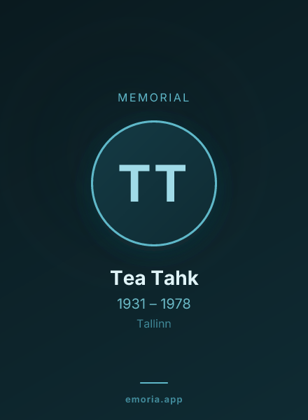 Memorial portrait of Tea Tahk