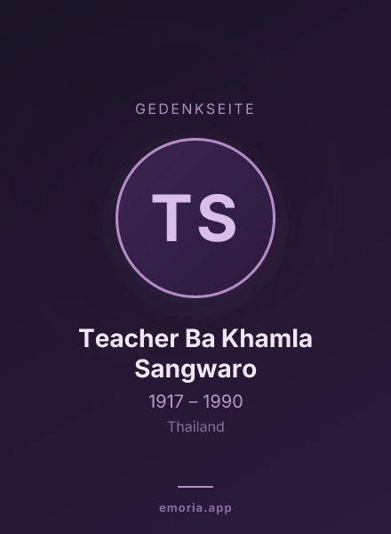 Gedenkportrait von Teacher Ba Khamla Sangwaro