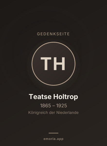 Gedenkportrait von Teatse Holtrop