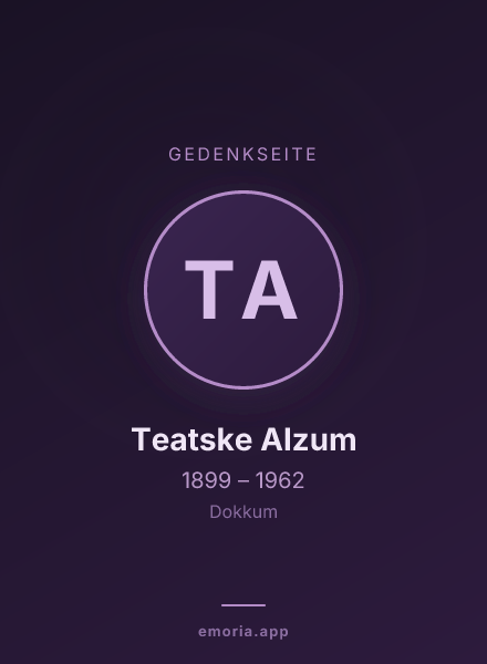 Gedenkportrait von Teatske Alzum