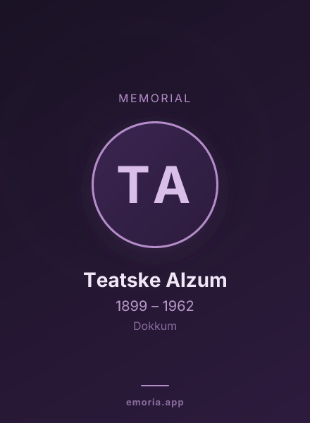 Memorial portrait of Teatske Alzum