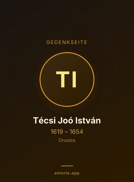 Gedenkportrait von Técsi Joó István