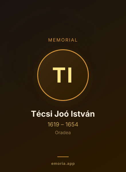 Memorial portrait of Técsi Joó István