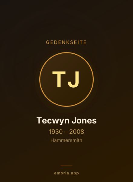 Gedenkportrait von Tecwyn Jones