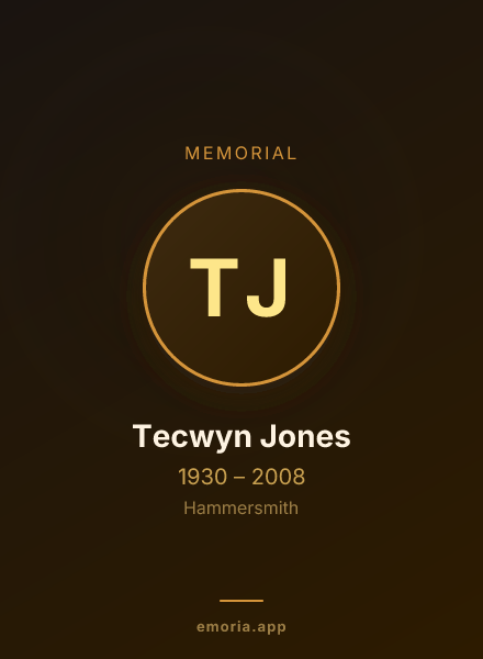 Memorial portrait of Tecwyn Jones