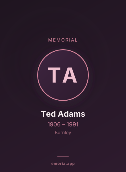 Memorial portrait of Ted Adams