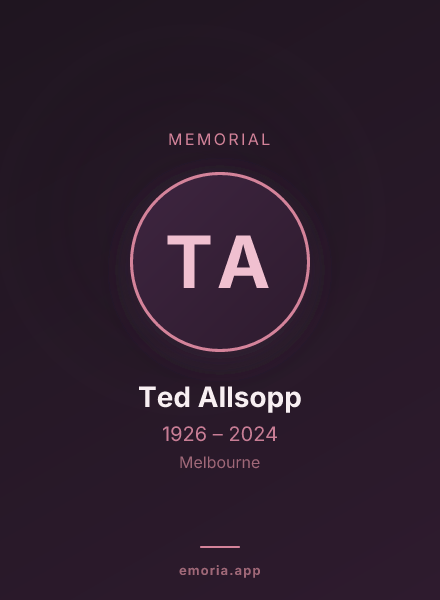 Memorial portrait of Ted Allsopp