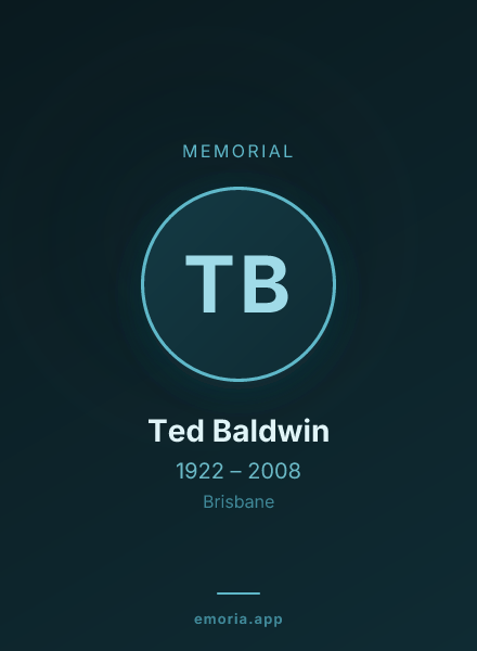 Memorial portrait of Ted Baldwin