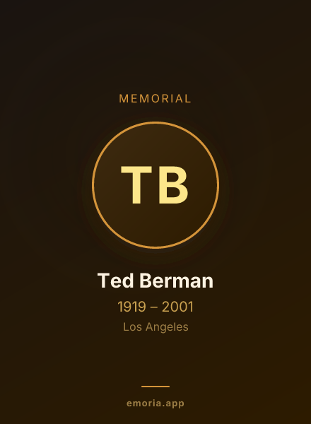 Memorial portrait of Ted Berman
