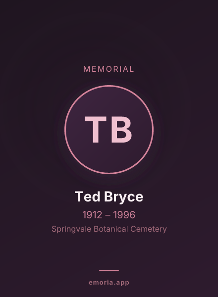 Memorial portrait of Ted Bryce