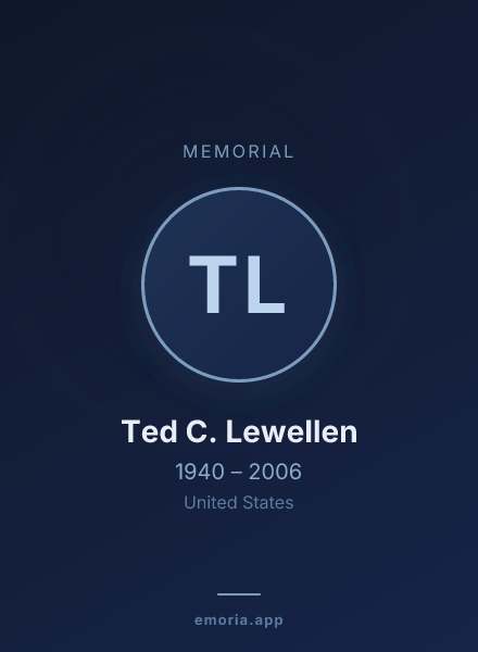 Memorial portrait of Ted C. Lewellen