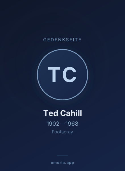 Gedenkportrait von Ted Cahill