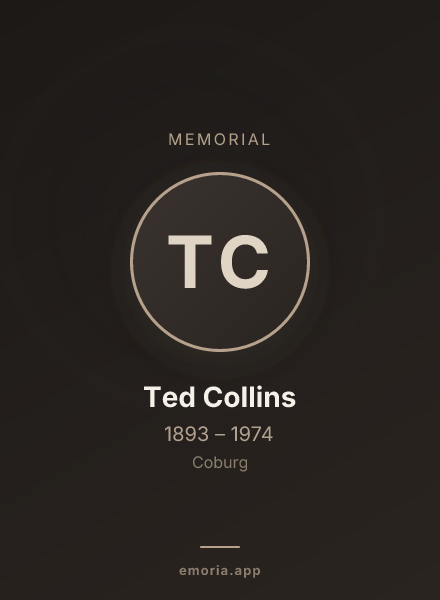 Memorial portrait of Ted Collins