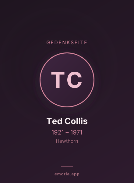 Gedenkportrait von Ted Collis