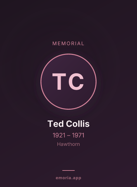 Memorial portrait of Ted Collis