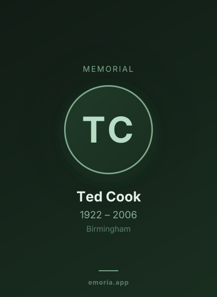 Memorial portrait of Ted Cook