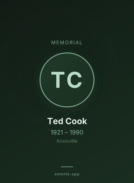 Memorial portrait of Ted Cook