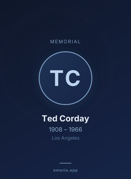 Memorial portrait of Ted Corday