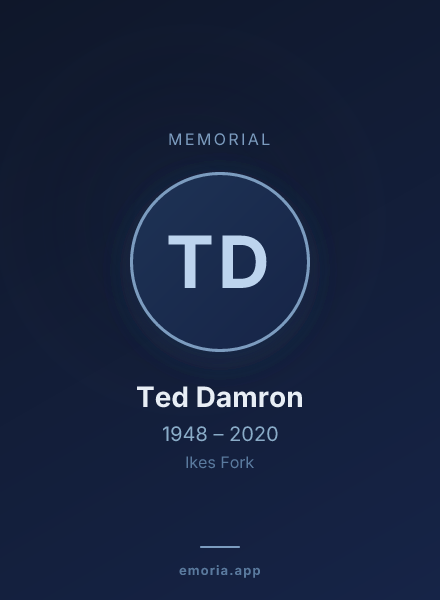Memorial portrait of Ted Damron