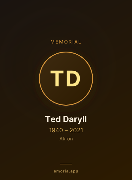 Memorial portrait of Ted Daryll