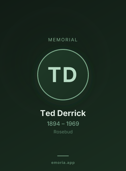 Memorial portrait of Ted Derrick