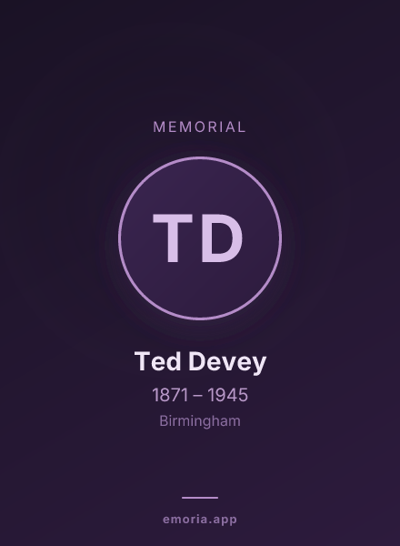 Memorial portrait of Ted Devey