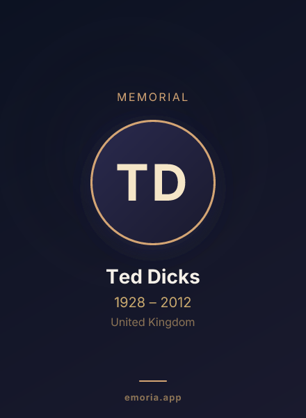 Memorial portrait of Ted Dicks