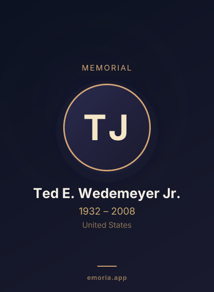 Memorial portrait of Ted E. Wedemeyer Jr.
