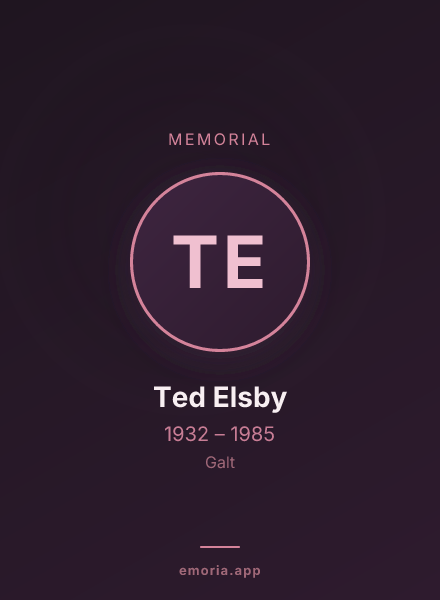 Memorial portrait of Ted Elsby