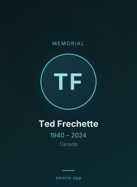 Memorial portrait of Ted Frechette