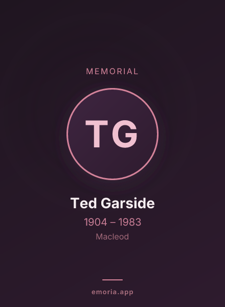 Memorial portrait of Ted Garside
