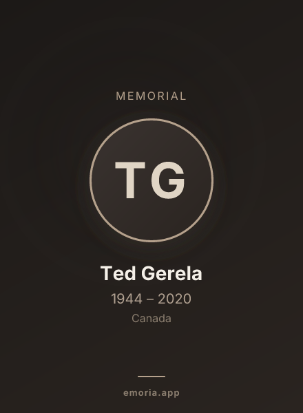 Memorial portrait of Ted Gerela