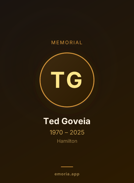 Memorial portrait of Ted Goveia