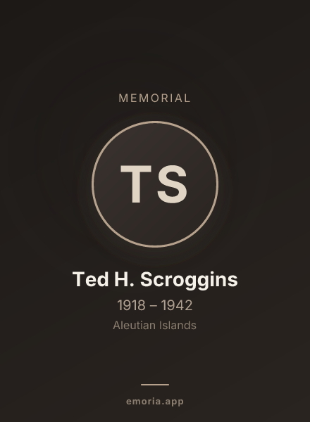 Memorial portrait of Ted H. Scroggins