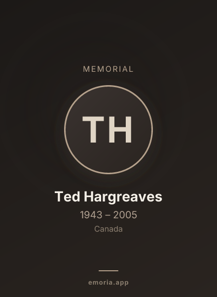 Memorial portrait of Ted Hargreaves