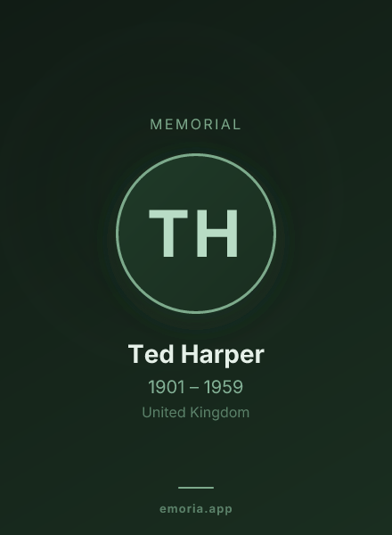 Memorial portrait of Ted Harper