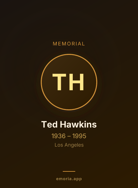 Memorial portrait of Ted Hawkins