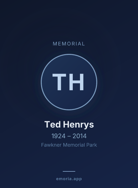Memorial portrait of Ted Henrys
