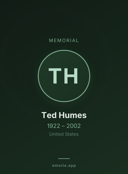 Memorial portrait of Ted Humes