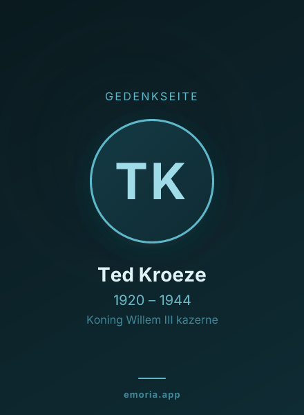 Gedenkportrait von Ted Kroeze
