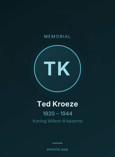 Memorial portrait of Ted Kroeze