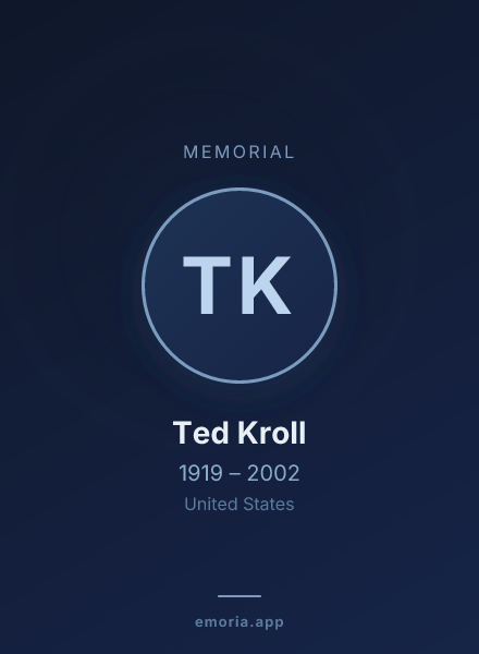Memorial portrait of Ted Kroll