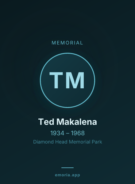 Memorial portrait of Ted Makalena