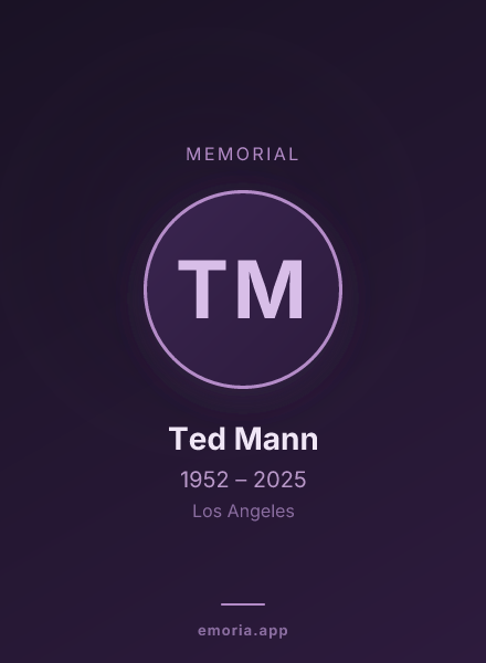 Memorial portrait of Ted Mann