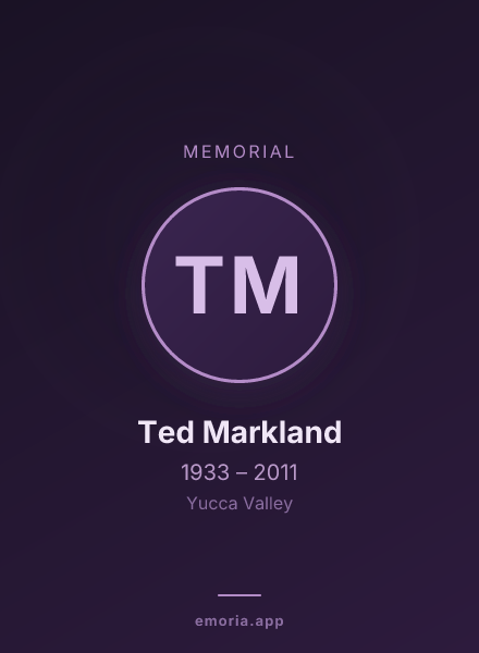 Memorial portrait of Ted Markland